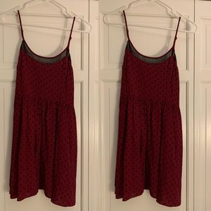 Burgundy Polka Dot F21 Mini Dress